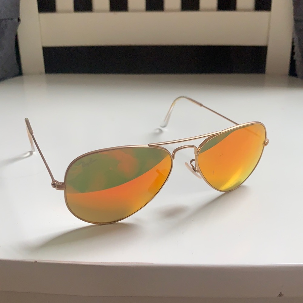 Red/Orange ray bans sunglasses